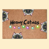 Personalized Meowy Catmas Cat Lovers Gift Doormat Printed HN23841
