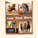 Personalized Upload Your Horse Horse Lovers Gift Fleece or Sherpa Blanket Printed HN24780