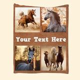 Personalized Upload Your Horse Horse Lovers Gift Fleece or Sherpa Blanket Printed HN24780