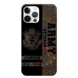 Personalized US Army Veteran US Army Logo Custom Name & Time Phonecase Printed QTKH241089