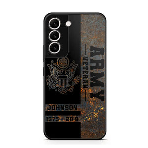 Personalized US Army Veteran US Army Logo Custom Name & Time Phonecase Printed QTKH241089