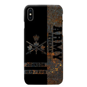 Personalized Canadian Army Veteran Canadian Army Logo Custom Name & Time Phonecase Printed QTKH241089