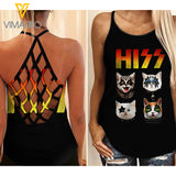 Hiss Cats Criss-Cross Open Back Camisole Tank Top MAR-QH23