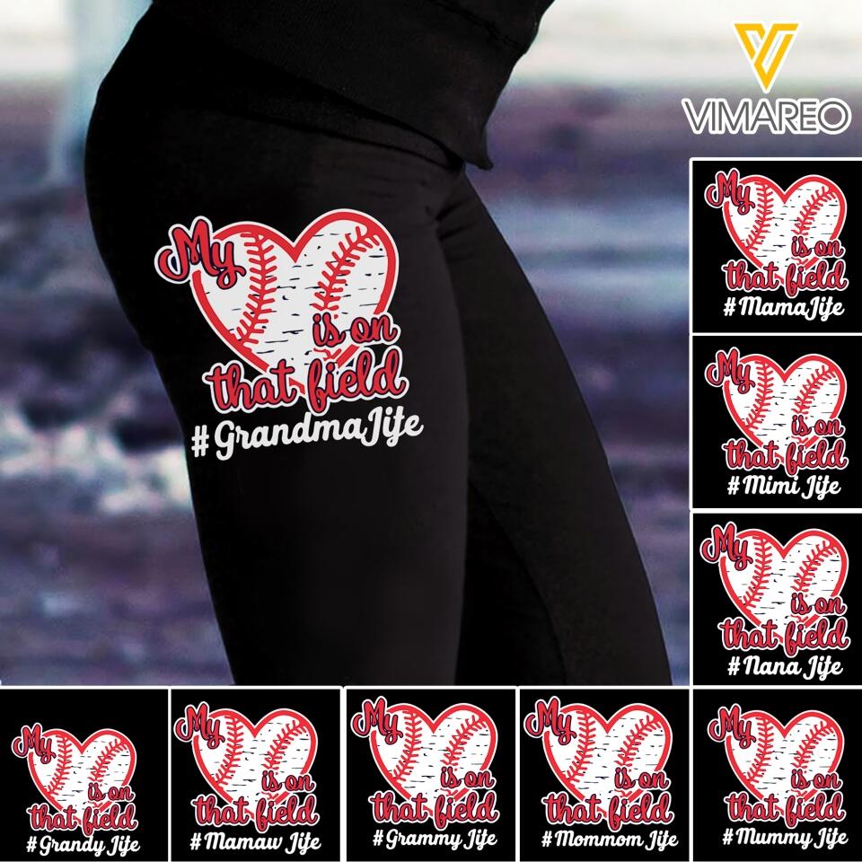 PERSONALIZED MY BASEBALL IS ON THAT FIELD GRANDMA LIFE HASTAG LEGGING MTTN1803