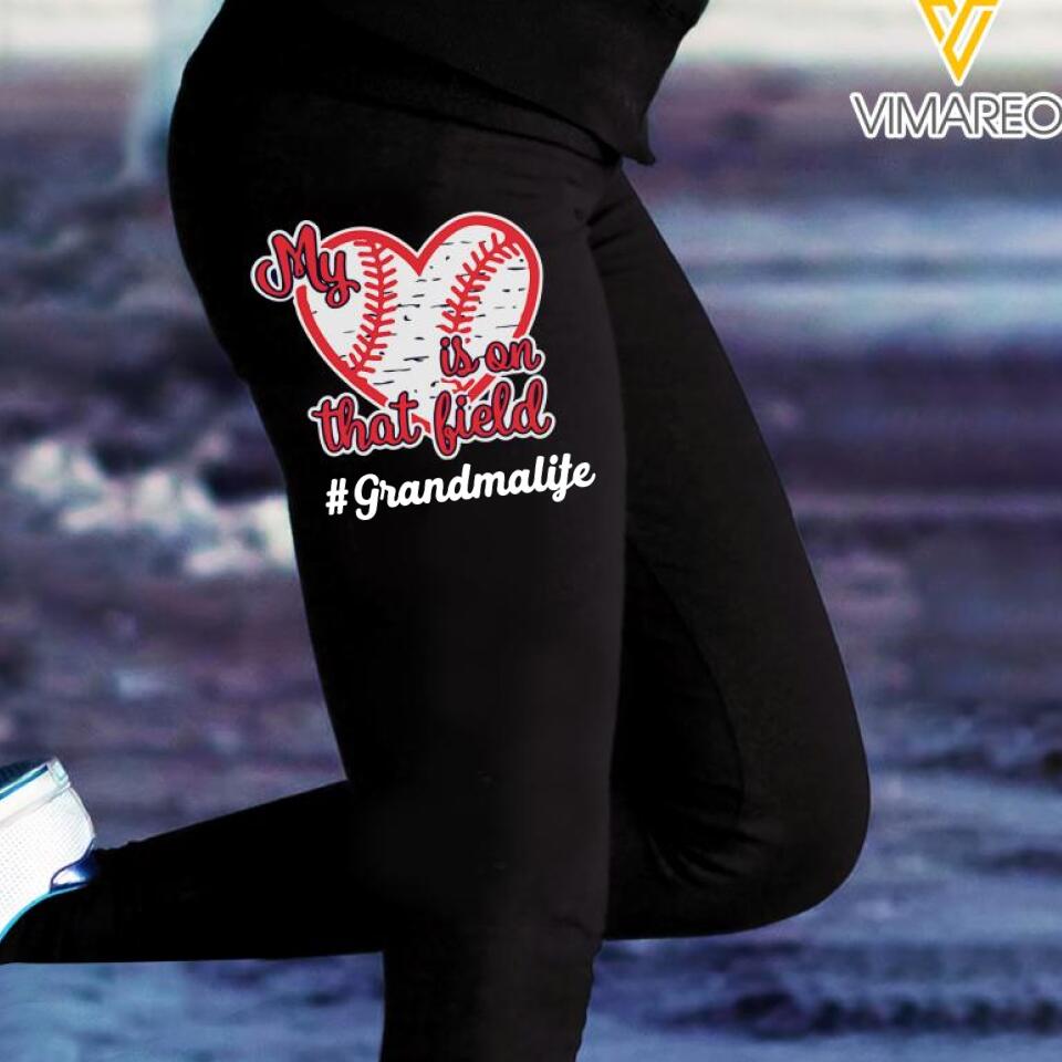 PERSONALIZED MY BASEBALL IS ON THAT FIELD GRANDMA LIFE HASTAG LEGGING MTTN1803
