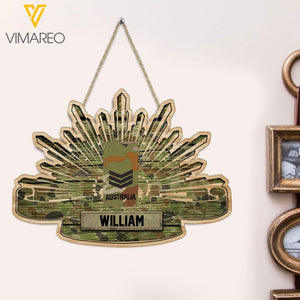 Personalized Australian Soldier Wood Sign Printed 22APR-HQ06