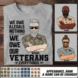 Personalized We Owe Our Veterans Everything US Veteran Tshirt Printed 22JUY-DT30