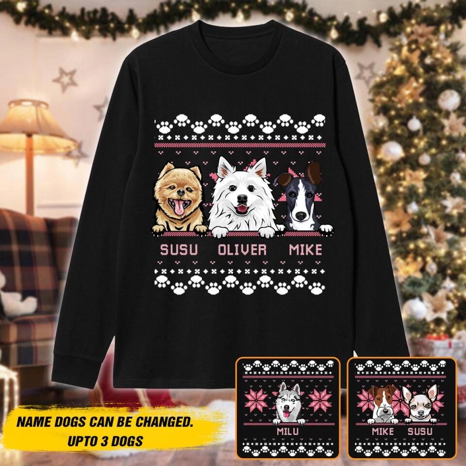 Personalized Dog Lover Christmas Crew Neck Sweatshirt Printed 22OCT-HY13