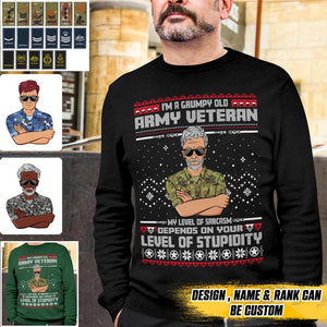 Personalized Grumpy Old Australian Veterans/Soldier  Christmas Crew Neck Sweatshirt Printed 22OCT-HQ14
