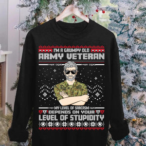 Personalized Grumpy Old Australian Veterans/Soldier  Christmas Crew Neck Sweatshirt Printed 22OCT-HQ14