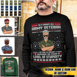 Personalized Grumpy Old Canadian Veterans/Soldier  Christmas Crew Neck Sweatshirt Printed 22OCT-HQ14