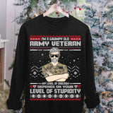 Personalized Grumpy Old British Veterans/Soldier  Christmas Crew Neck Sweatshirt Printed 22OCT-HQ14