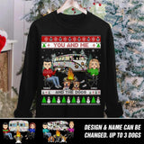 Personalized You And Me And The Dogs Camping Christmas Crew Neck Sweatshirt Printed 22OCT-DT15