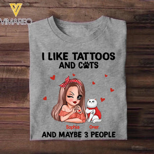 Personalized I Like Tattoos And Cat Shirt Printed 22NOV-HQ07