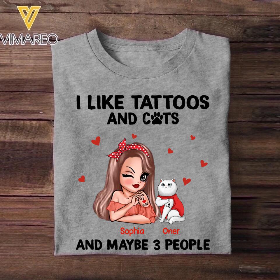 Personalized I Like Tattoos And Cat Shirt Printed 22NOV-HQ07