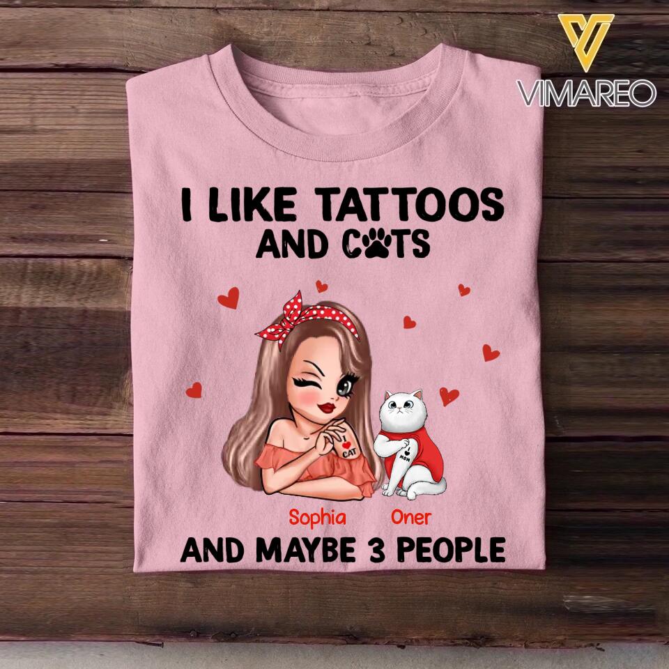 Personalized I Like Tattoos And Cat Shirt Printed 22NOV-HQ07
