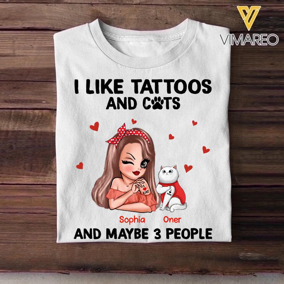Personalized I Like Tattoos And Cat Shirt Printed 22NOV-HQ07