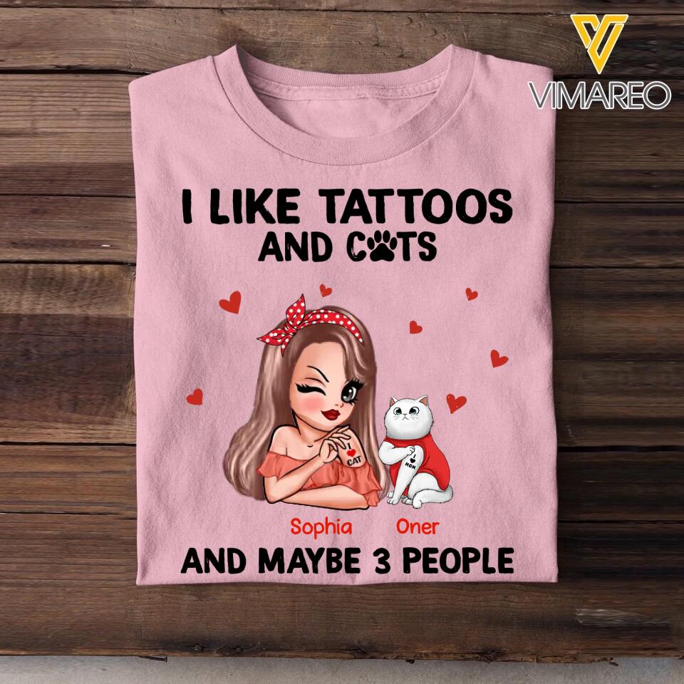 Personalized I Like Tattoos And Cat Shirt Printed 22NOV-HQ07