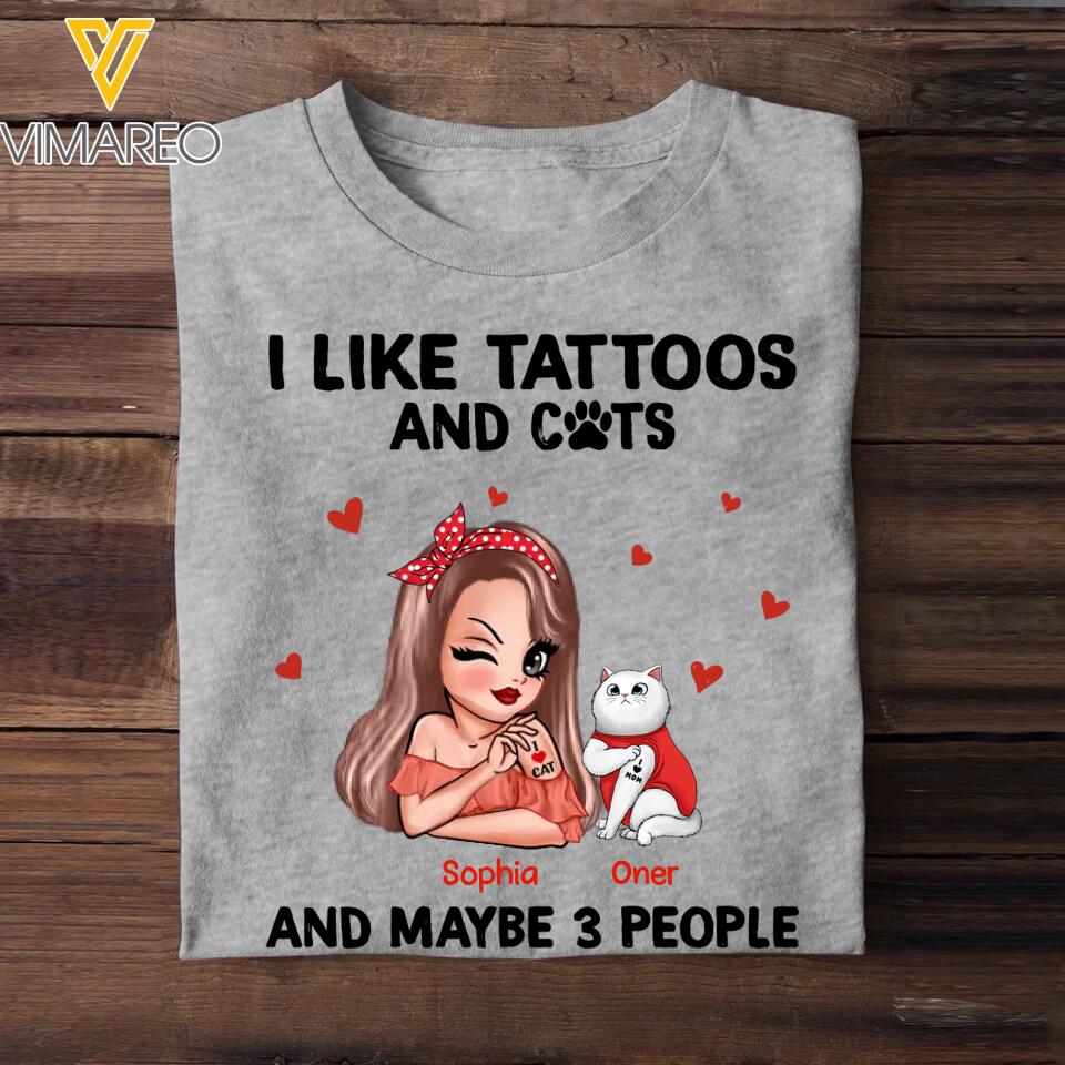 Personalized I Like Tattoos And Cat Shirt Printed 22NOV-HQ07