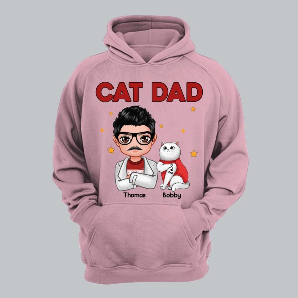 Personalized Cat Dad I Love Cat Tshirt Printed 22NOV-DT07