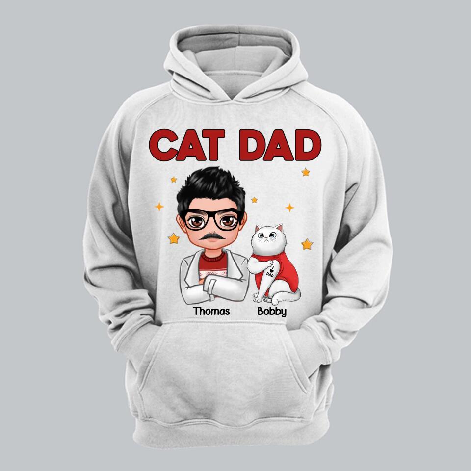 Personalized Cat Dad I Love Cat Tshirt Printed 22NOV-DT07