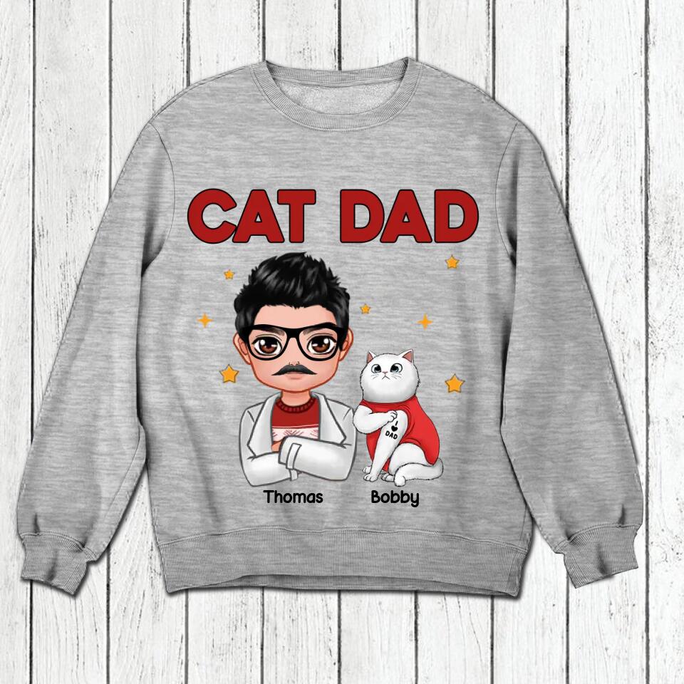 Personalized Cat Dad I Love Cat Tshirt Printed 22NOV-DT07