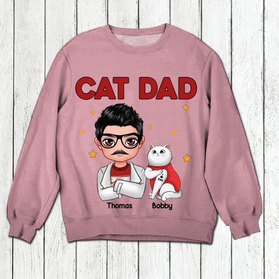 Personalized Cat Dad I Love Cat Tshirt Printed 22NOV-DT07