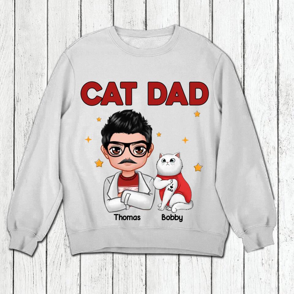 Personalized Cat Dad I Love Cat Tshirt Printed 22NOV-DT07