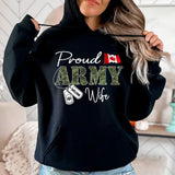 Personalized Proud Canadian Army Wife Grandma Mommy Rank With Name Camo Hoodie Or Tshirt Printed 22NOV-DT10