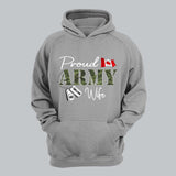 Personalized Proud Canadian Army Wife Grandma Mommy Rank With Name Camo Hoodie Or Tshirt Printed 22NOV-DT10