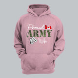 Personalized Proud Canadian Army Wife Grandma Mommy Rank With Name Camo Hoodie Or Tshirt Printed 22NOV-DT10