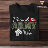 Personalized Proud Canadian Army Wife Grandma Mommy Rank With Name Camo Hoodie Or Tshirt Printed 22NOV-DT10