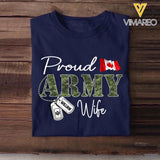Personalized Proud Canadian Army Wife Grandma Mommy Rank With Name Camo Hoodie Or Tshirt Printed 22NOV-DT10