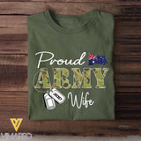 Personalized Proud Australian Army Wife Grandma Mommy Rank With Name Camo Hoodie Or Tshirt Printed 22NOV-DT10