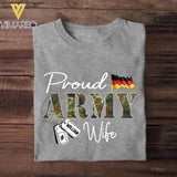 Personalized Proud German Army Wife Grandma Mommy Rank With Name Camo Hoodie Or Tshirt Printed 22NOV-DT10