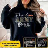 Personalized Proud German Army Wife Grandma Mommy Rank With Name Camo Hoodie Or Tshirt Printed 22NOV-DT10