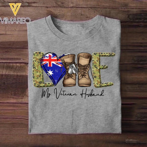 Personalized Love My Australian Veteran Husband Tshirt Hoodie Or Sweatshirt Printed QTHQ1211