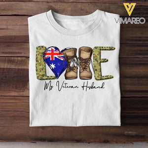 Personalized Love My Australian Veteran Husband Tshirt Hoodie Or Sweatshirt Printed QTHQ1211