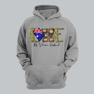 Personalized Love My Australian Veteran Husband Tshirt Hoodie Or Sweatshirt Printed QTHQ1211