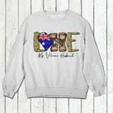 Personalized Love My Australian Veteran Husband Tshirt Hoodie Or Sweatshirt Printed QTHQ1211