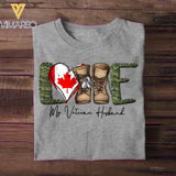 Personalized Love My Canadian Veteran Husband Tshirt Hoodie Or Sweatshirt Printed QTHQ1211