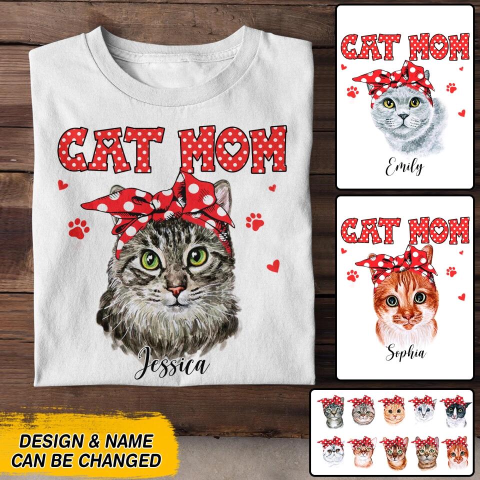 Personalized Cat Mom Tshirt Hoodie Or Sweatshirt Printed 22NOV-DT12
