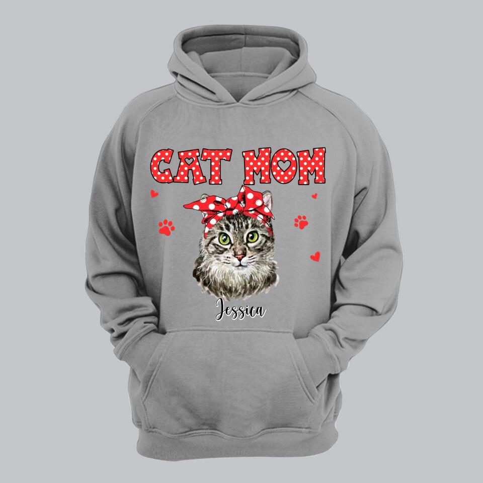 Personalized Cat Mom Tshirt Hoodie Or Sweatshirt Printed 22NOV-DT12