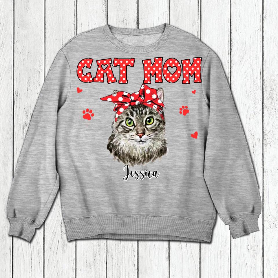 Personalized Cat Mom Tshirt Hoodie Or Sweatshirt Printed 22NOV-DT12