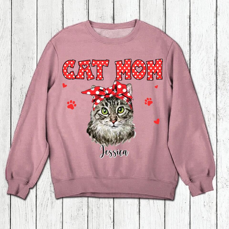 Personalized Cat Mom Tshirt Hoodie Or Sweatshirt Printed 22NOV-DT12