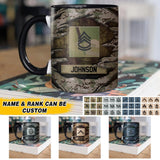 Personalized US Solider/ Veteran Rank Camo Ceramics Mug 22NOV-HQ16