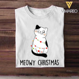 Personalized Meowy Christmas Cat Lovers Tshirt Hoodie Or Sweatshirt Printed QTH2511