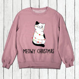 Personalized Meowy Christmas Cat Lovers Tshirt Hoodie Or Sweatshirt Printed QTH2511