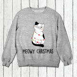 Personalized Meowy Christmas Cat Lovers Tshirt Hoodie Or Sweatshirt Printed QTH2511
