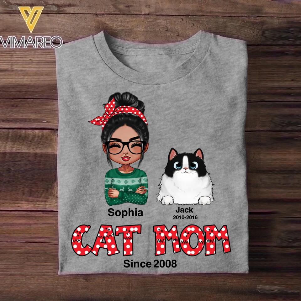 Personalized Cat Mom Shirt Printed 22NOV-HQ29